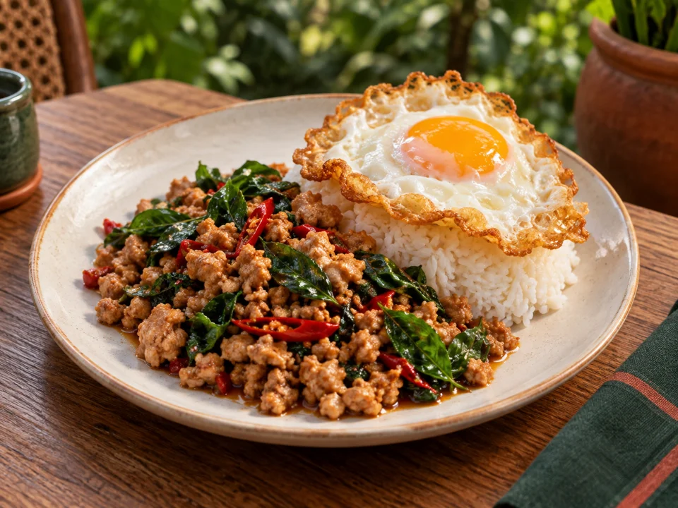 Chicken Kaprao & Fried Egg — illustrative menu preview